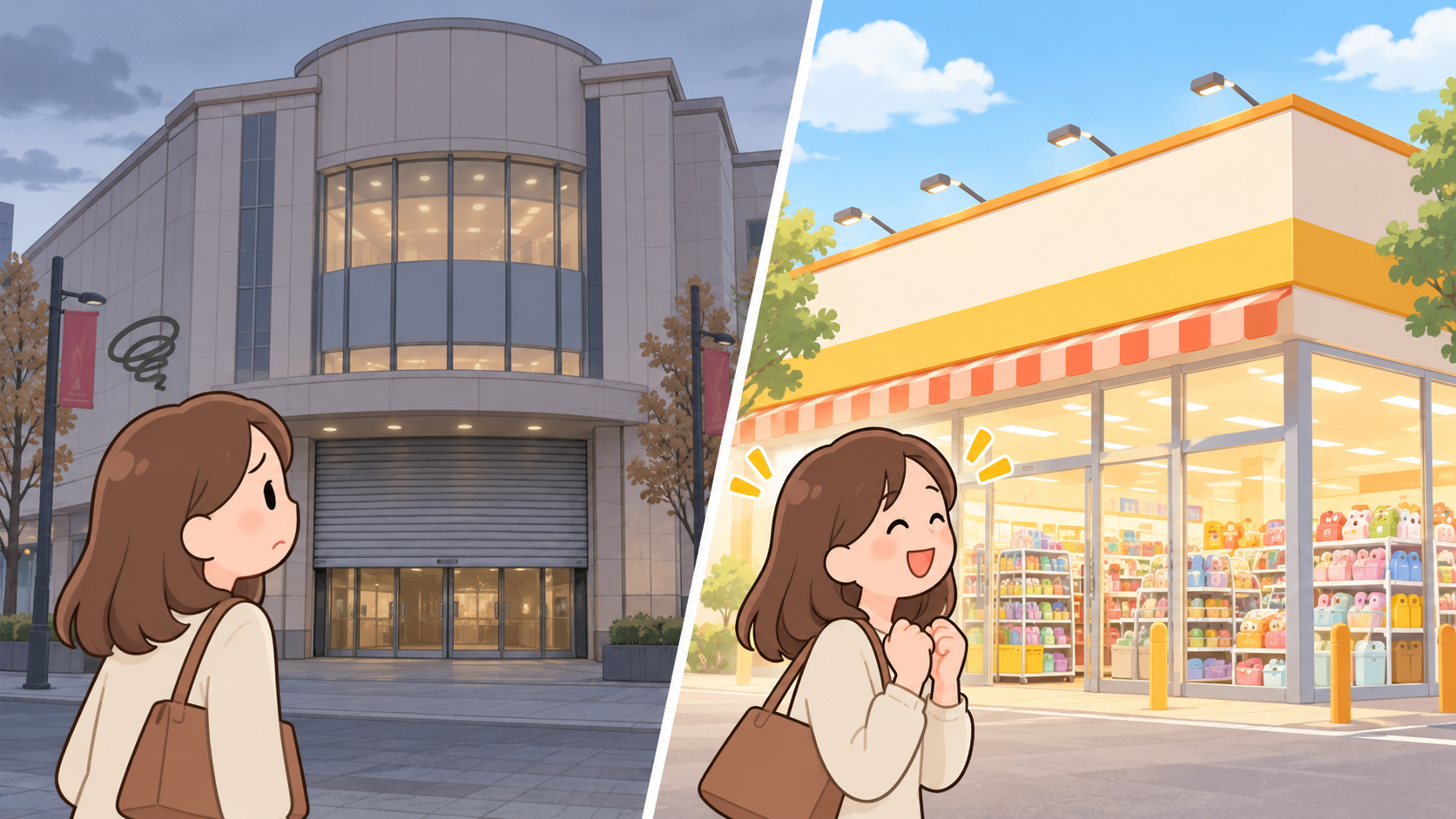 終わる館と続く館のイメージ