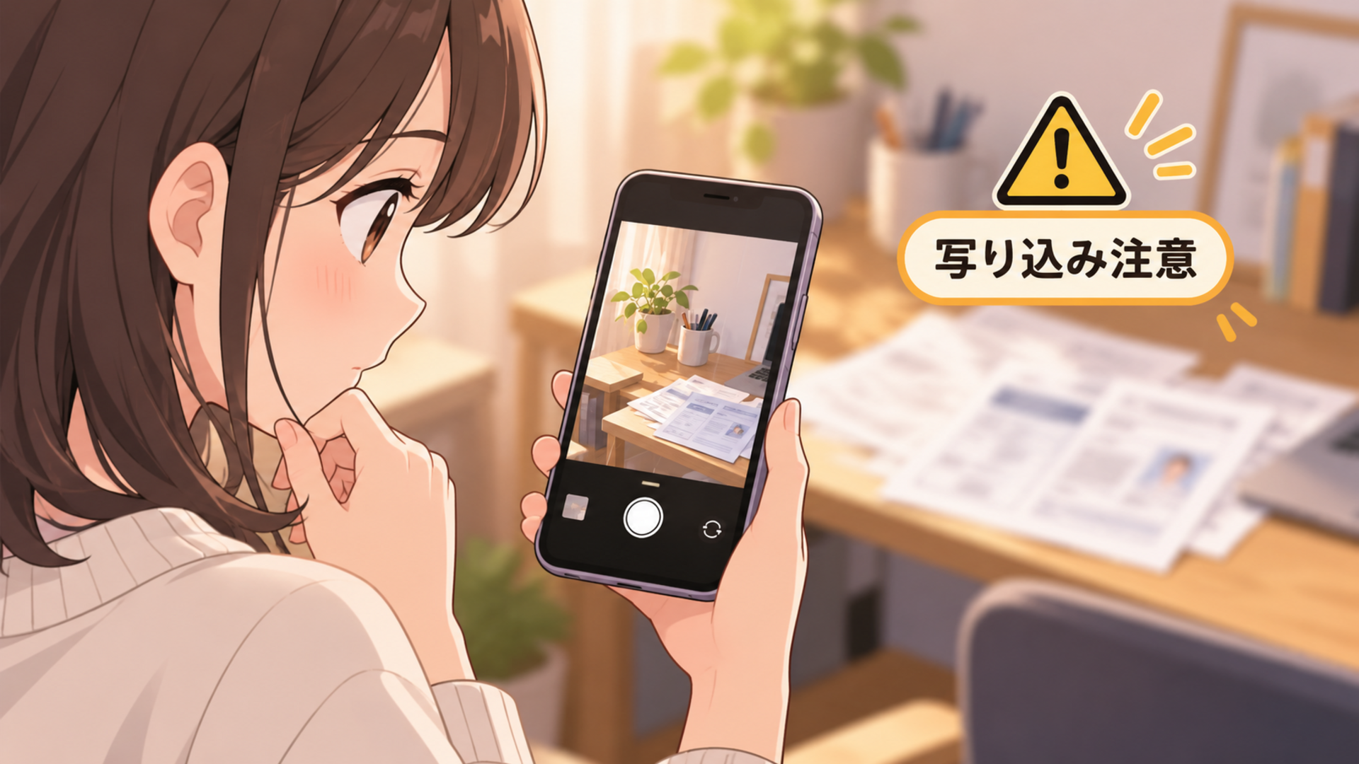 写り込み注意のイメージ