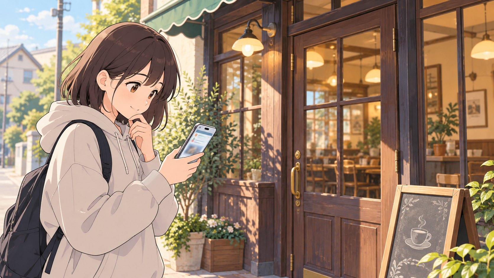 訪問前に営業時間を確認するイメージ