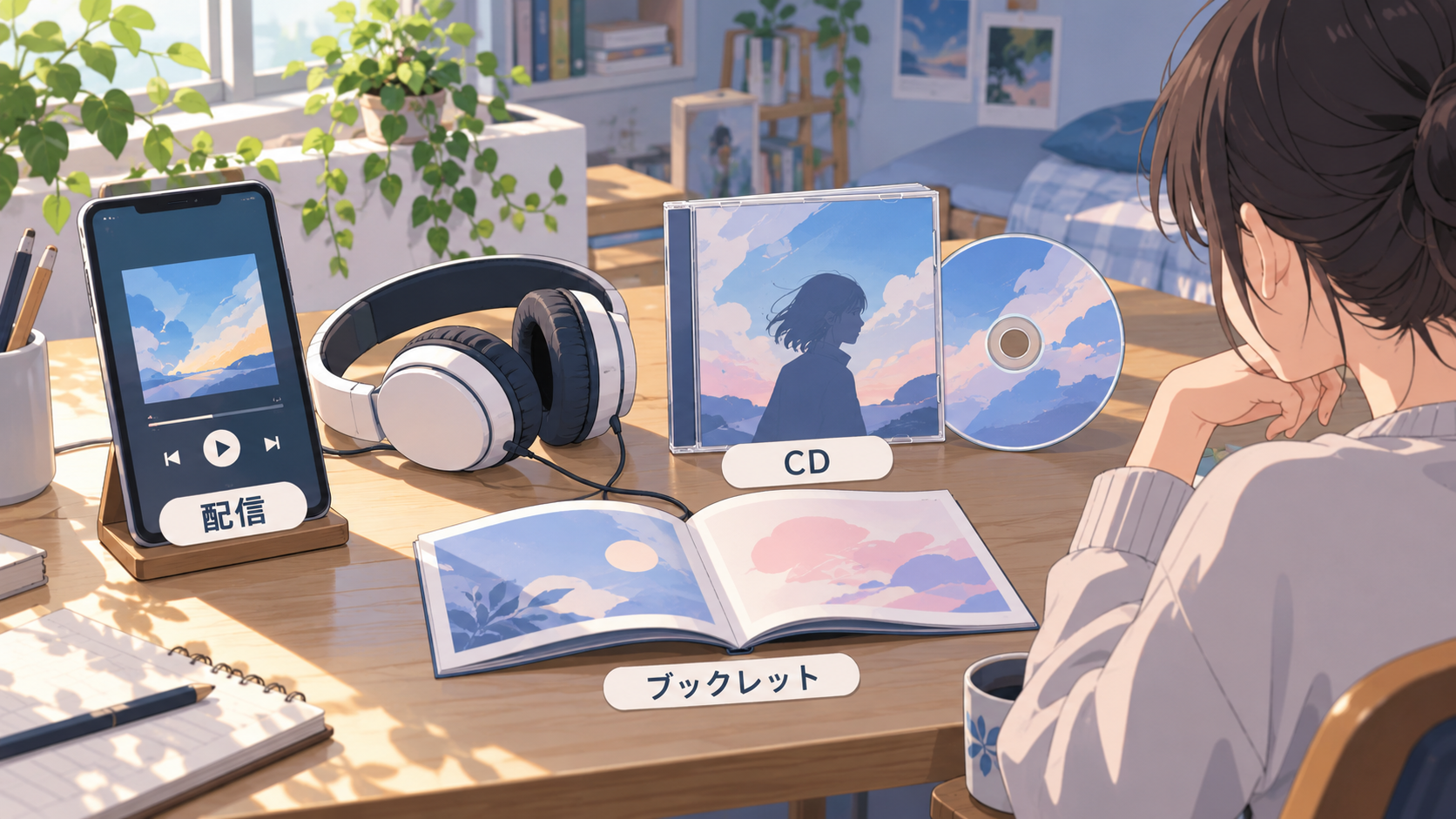 CDと配信・歌詞ブックレットの選び方イメージ