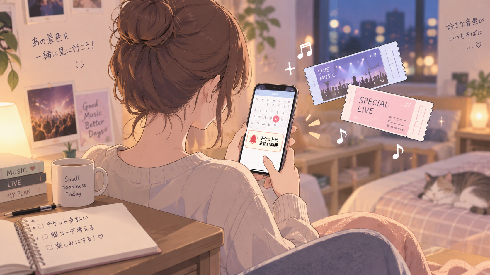 当落結果と入金期限を確認するイメージ