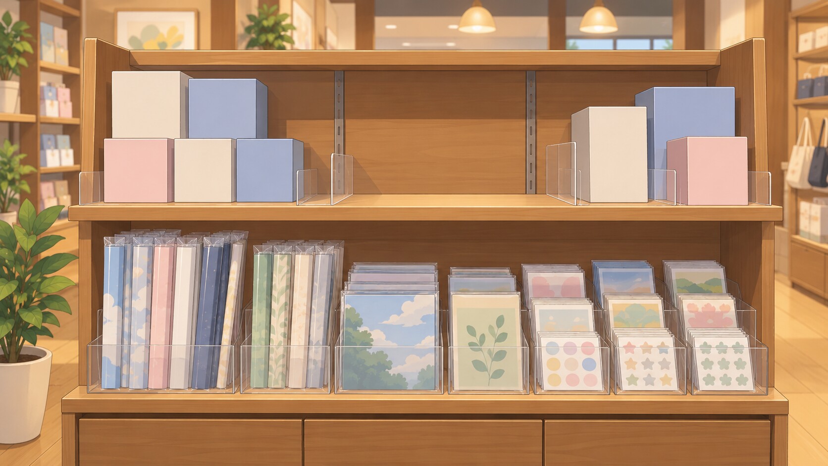 フィギュアの棚に空きがあり、紙の景品は残っている店頭