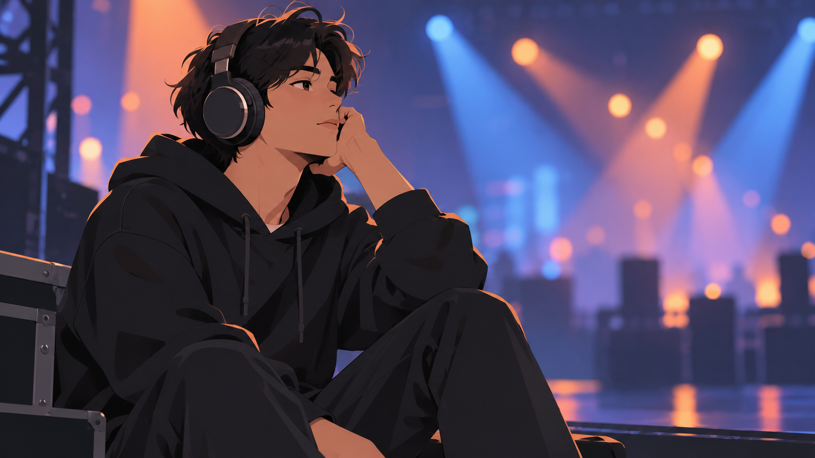 ヘッドホンで曲を聴く人