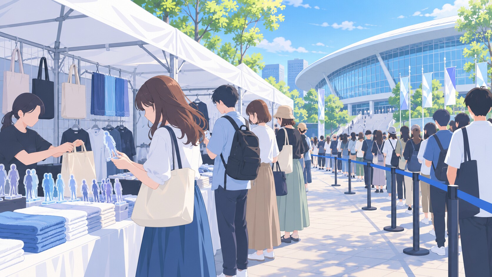 アリーナ物販テントの列のイメージ