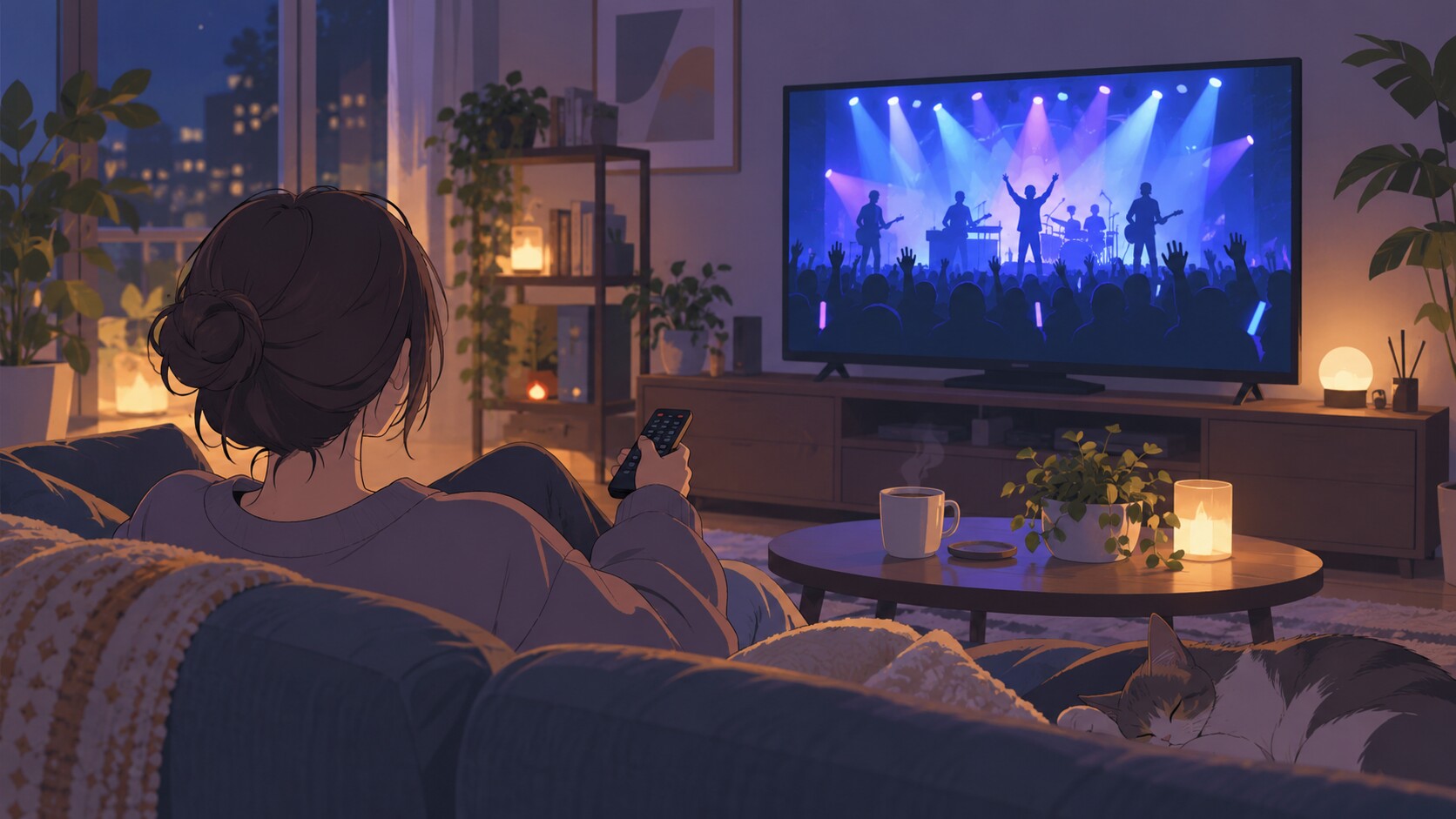自宅でライブ配信を視聴するイメージ