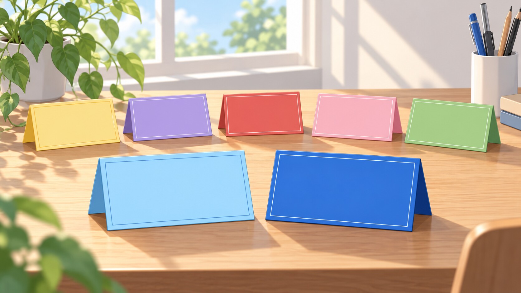 濃淡の違う青い名札が二つ並ぶ