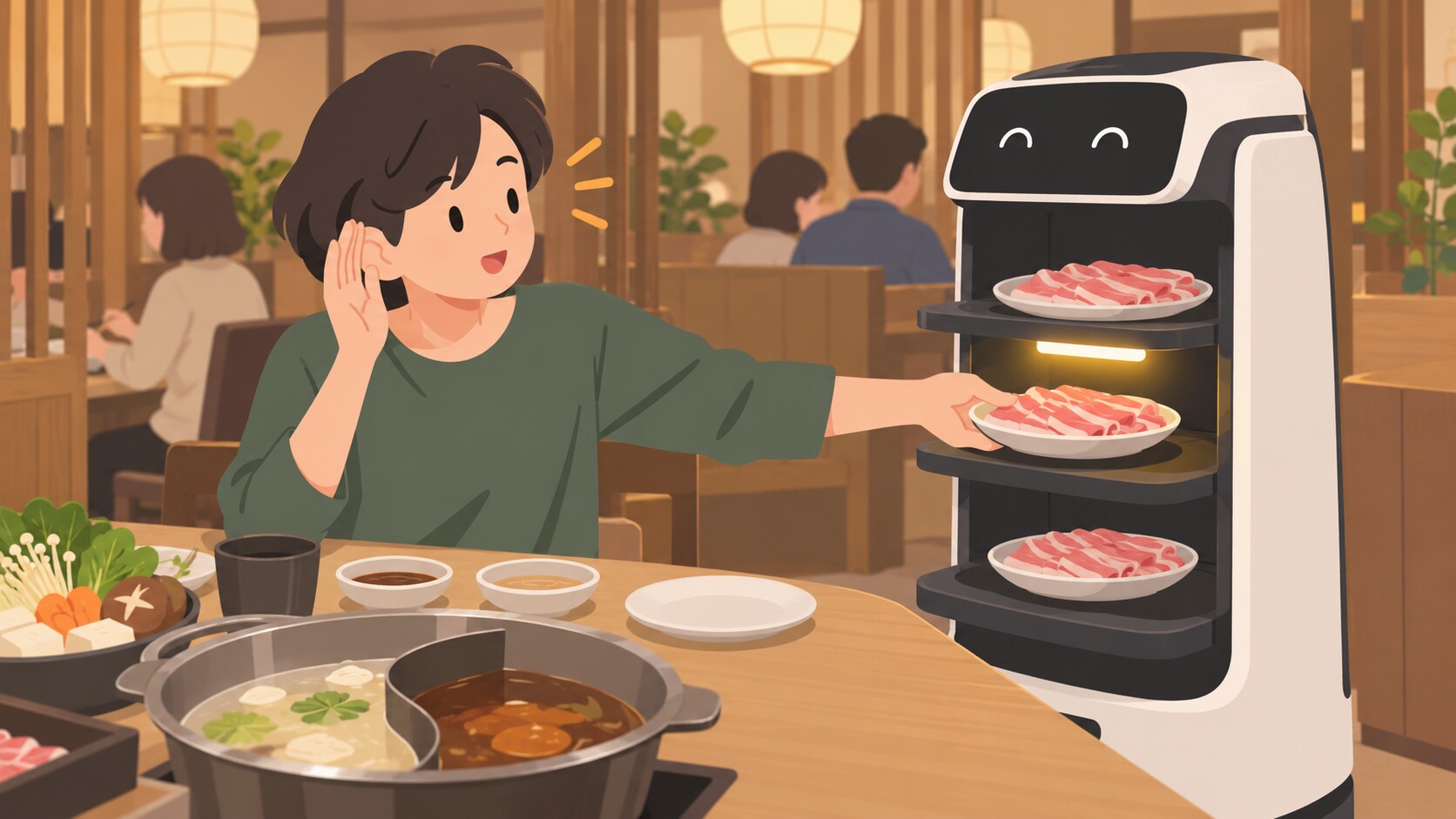光っている段だけに手を伸ばす