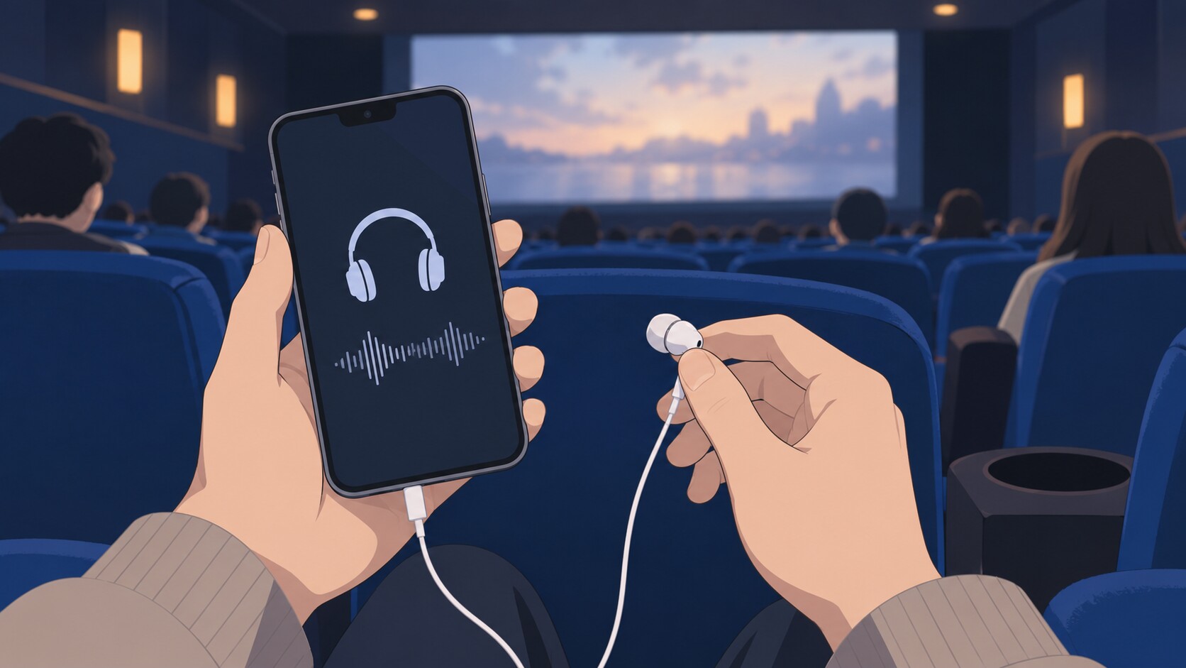 HELLO! MOVIEでオーディオコメンタリーを聴く準備のイメージ